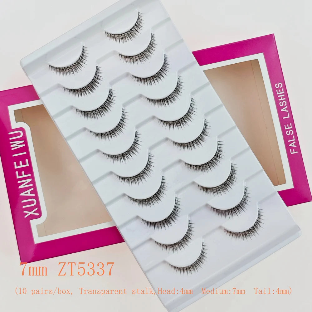 Xuanfeiwu Natural Short Style No-Makeup Look Sparse Full-Strip Ultra-Natural Realistic One-Piece Natural-Looking False Eyelashes DIY Self-Application Beginner Light Makeup Eyelashes
