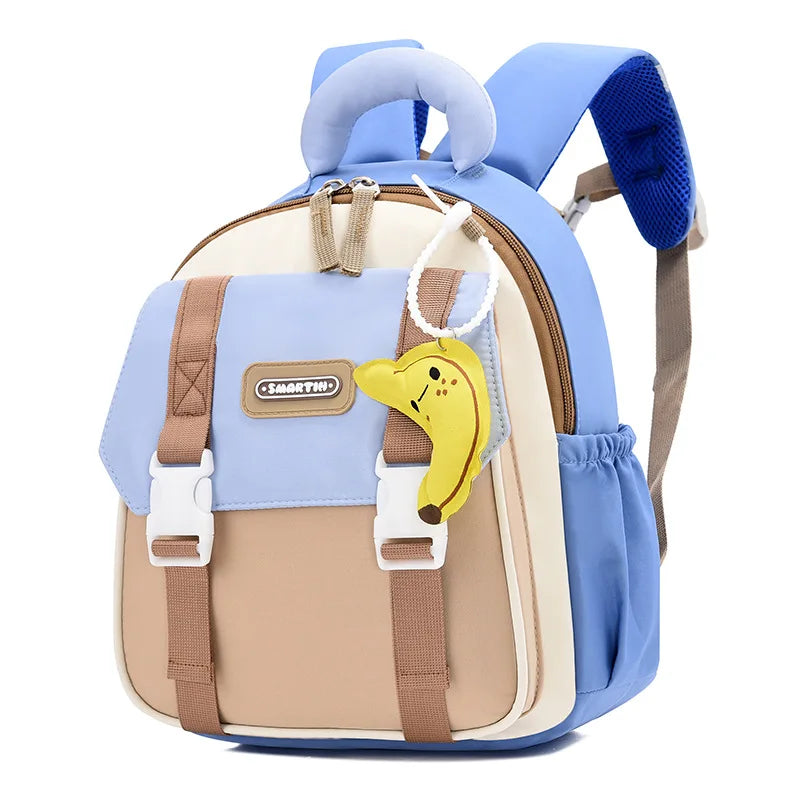 New Large-capacity Backpack Children Kindergarten Backpack Boys Girls Kids Load-reducing Color-blocking Double-shoulder Bag