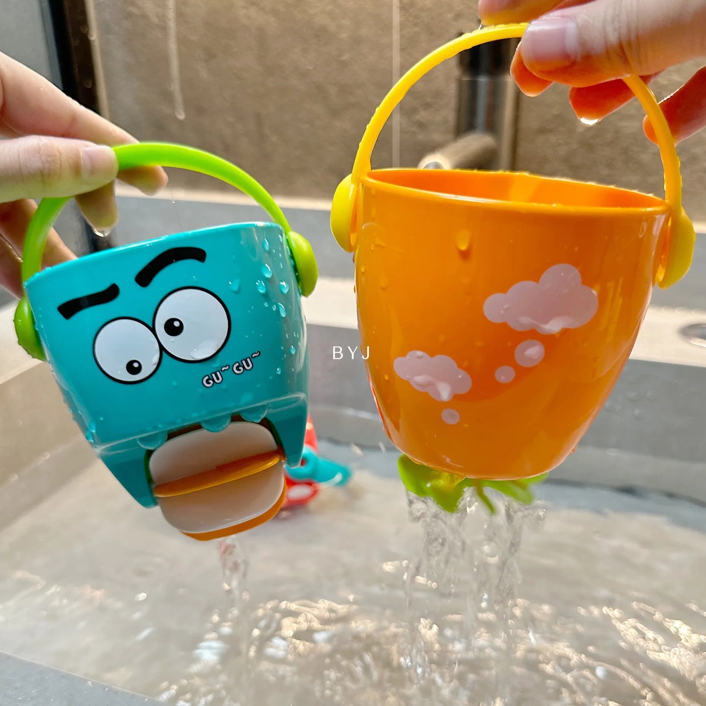 Baby Shower Bath Toys Baby Bathroom Bathtub Mini Leaky Bucket Beach Toys Sprinkling Shower Play Water Cups Gifts For Toddler