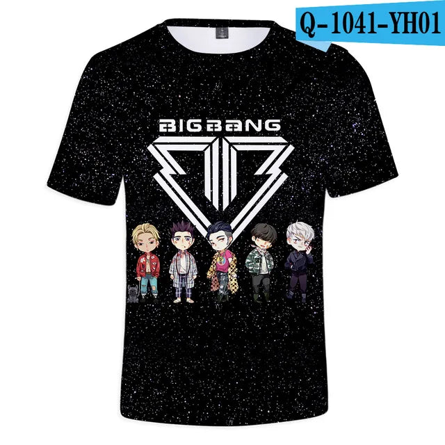 BIGBANG T Shirt Kpop G DRAGON T.O.P T Shirt Women Men Summer Short Sleeve Tee Korean Popular Fashion Gdragon Clothes For Fans