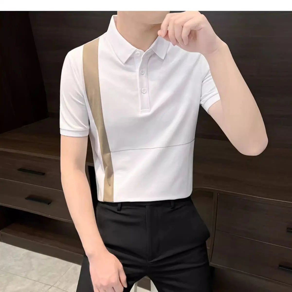 Summer Men's Clothing 2025 New Summer Top Cool and Stylish Ice Silk Trendy Brand Polo Shirt