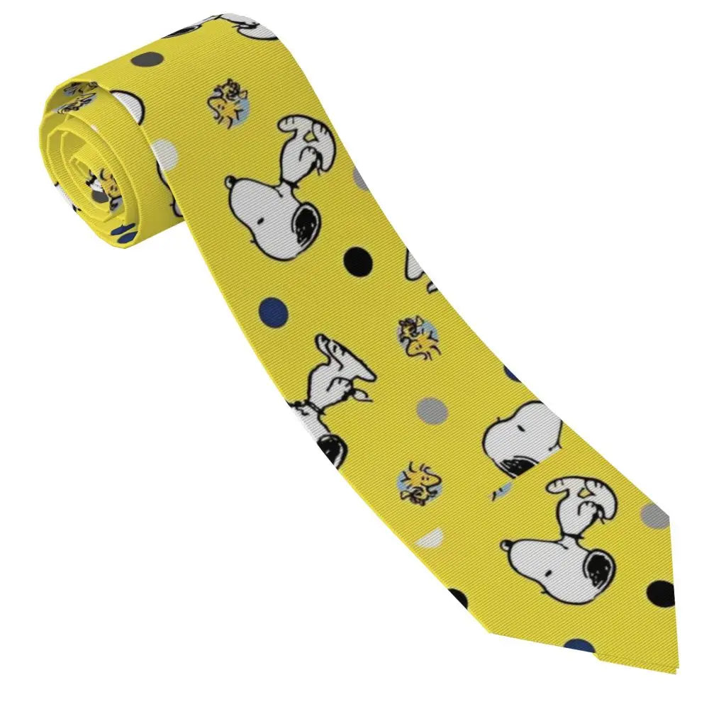 Snoopys & Woodstock Smile Giggle Laugh Neckties Silk 8 cm Neck Tie for Mens Shirt Accessories Cravat Wedding Accessories Office