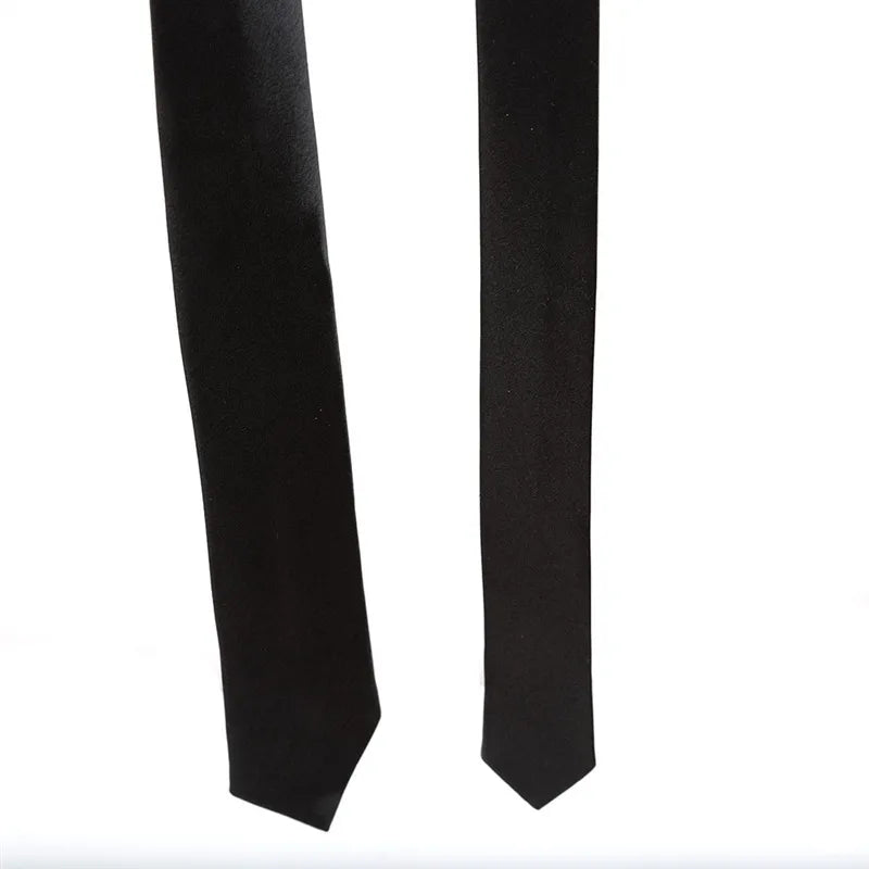 Elegant Solid Color Necktie For Men Casual Slim Plain Mens Solid Skinny Neck Party Wedding Tie Silk Neckties