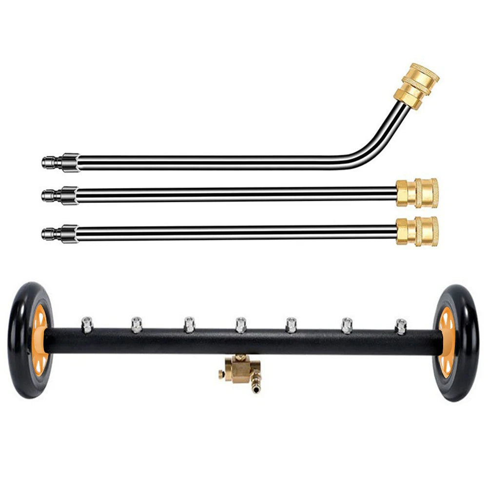 22 Inch Pressure Washer Extendable 3-Wand Undercarriage Surface Cleaner 1/4 Quick Connector High-Pressure Water Broom 4000 PSI
