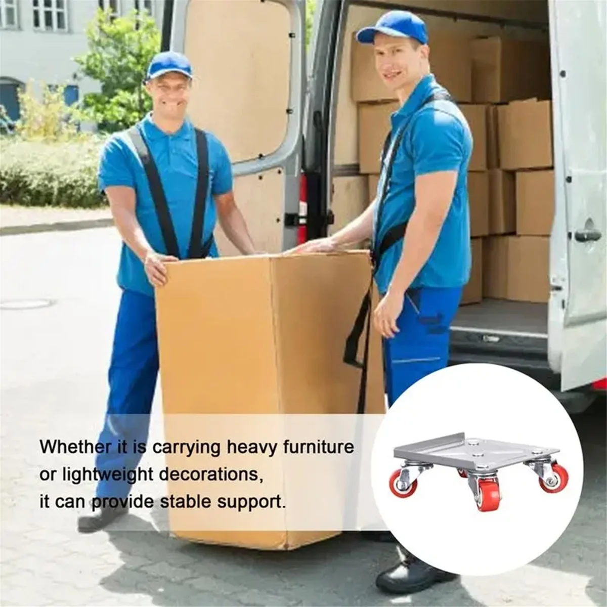 Heavy Furniture Mover 5-Wheel Furniture Dollies with Locking Wheels Load Lifter Moving Tool Set with Anti-Skid Pad Home