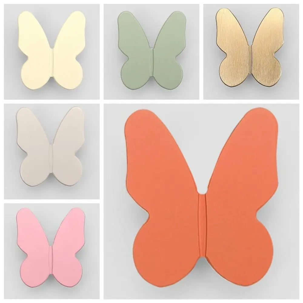 Furniture Hardware Butterfly Shape Door Pulls Wardrobe Pulls Single Hole Drawer Knobs Cabinet Drawer Zinc Alloy