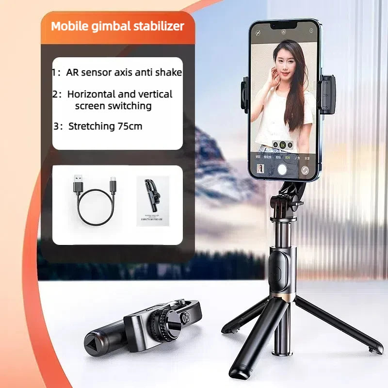 Gimbal Stabilizer for Smartphone,Selfie Stick Tripod with Remote Control Auto Balance 360° Rotation Phone Gimbal for Selfies