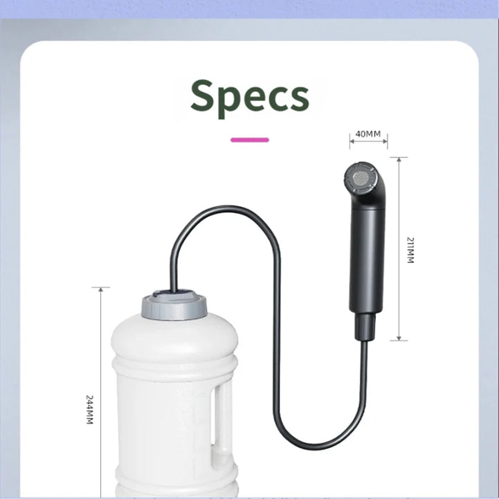 2.5L Portable Electric Bidet Sprayer, IPX6 Waterproof Rechargeable Handheld Hygiene Shower for Travel Camping Outdoor Cleaning