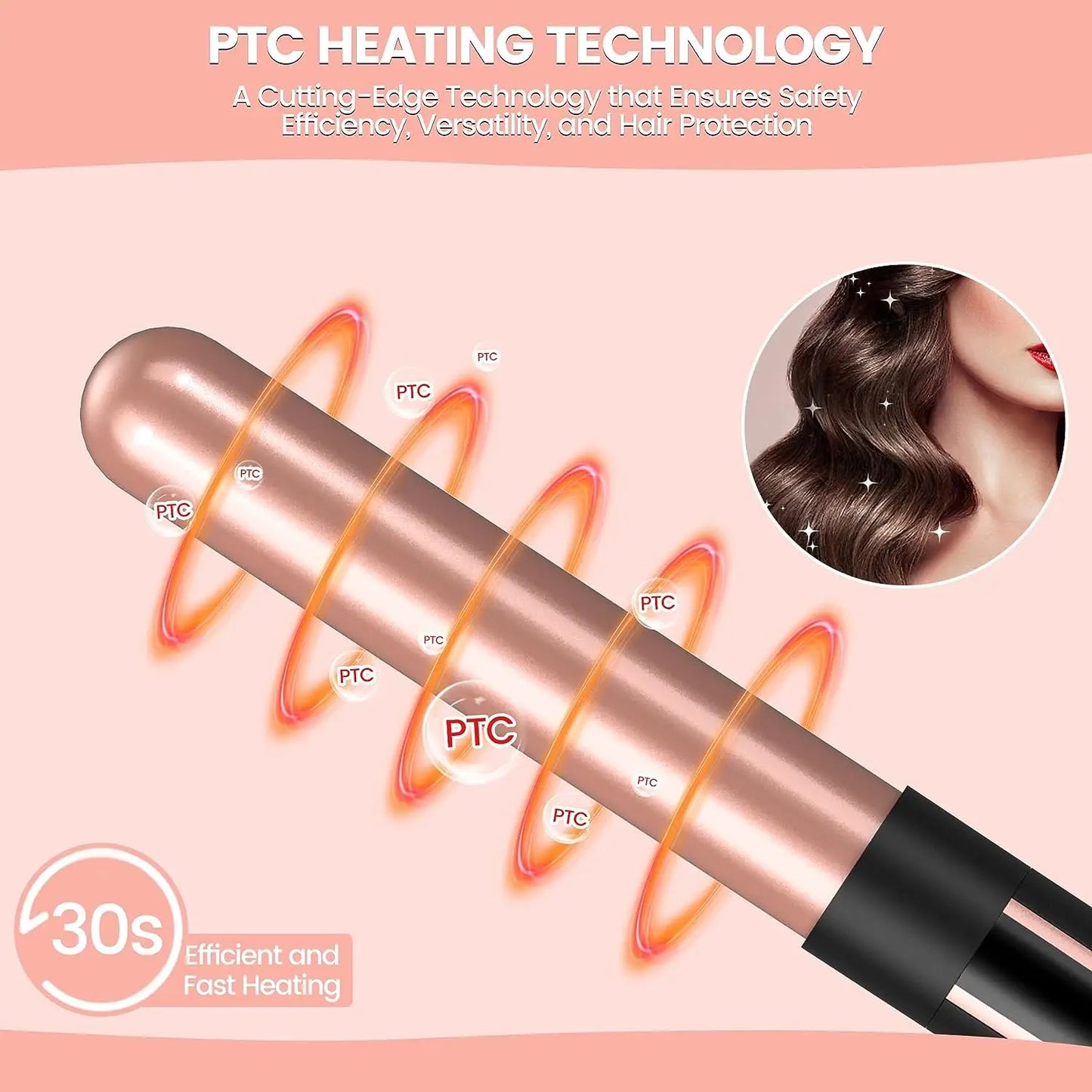 Curling Iron 5-in-1 Hair Curler Professional Curling Wand Beach Waves Hair Tools Appliances Suitable For All Hair Types