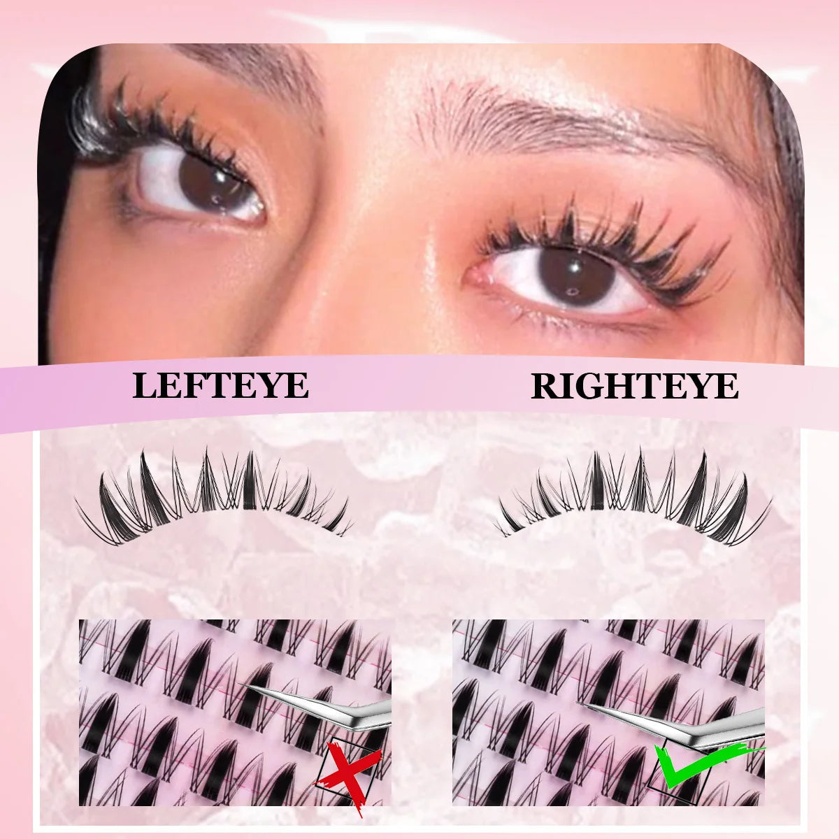 Lash Clusters 20D 30D 40D Lashes Extension with Bond&Seal Remover Soft Wispy DIY Individual Lash Kit Festival Gift Portable