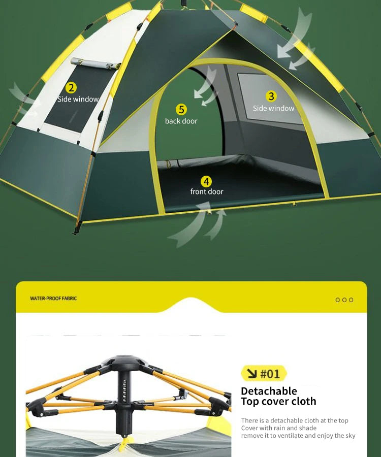 Instant Tent,Instant Pop Up Tents,Easy and Quick Setup Camping Tent,Windproof Waterproof with Rainfly for Outdoor Camping/Hiking