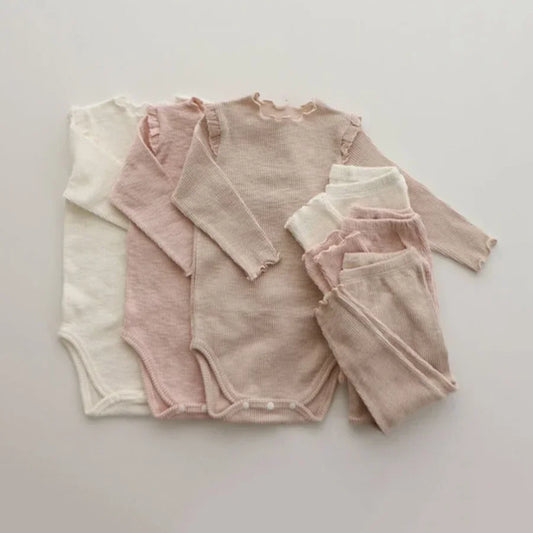 Newborn Baby Girl Clothes Suits Cotton Spring Autumn Infant Bodysuit + Leggings Baby Girl Outfit