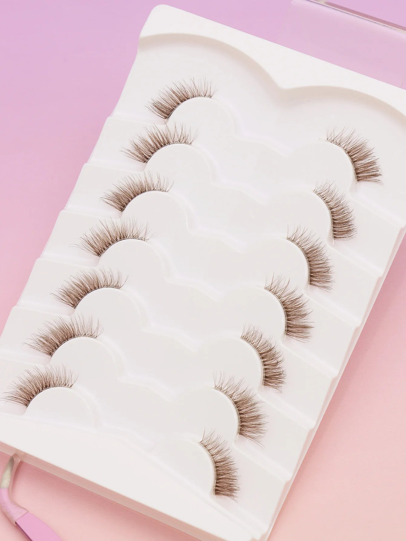 5/7/10 Pairs brown DIY Lashes Natural Clear Eyelash Volume Natural Eyelashes Soft Cross Cat Lashes Extended Outer Corner Eyelash