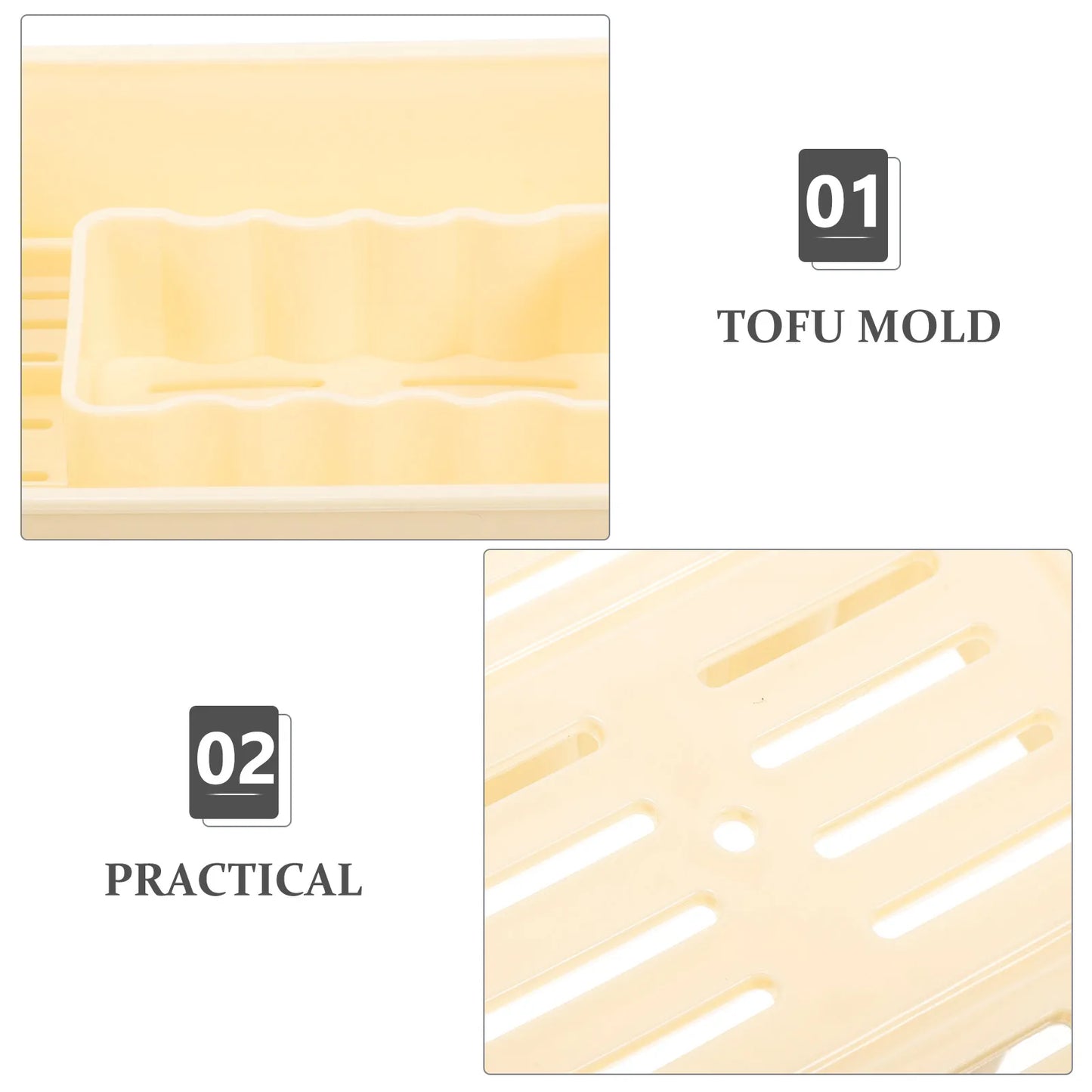 3 Sets Homemade Cheese Pressing Plate Tofu Film Dishwasher Safe Mould Making Mold Cheese Presser DIY Tofu Making Tool With Lid