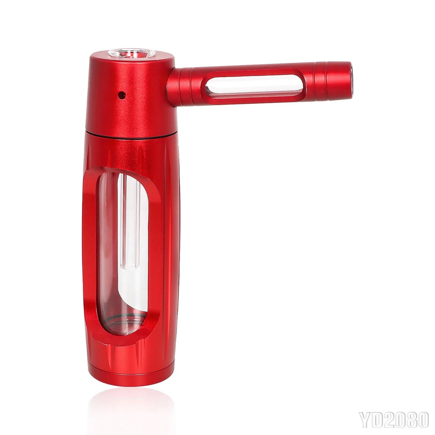 Portable Metal Smoking Pipe with 155mm Glass Bowls Dry Burning Grass Tobacco Pipes Hookah Shisha Pipa for Smoke Accessories