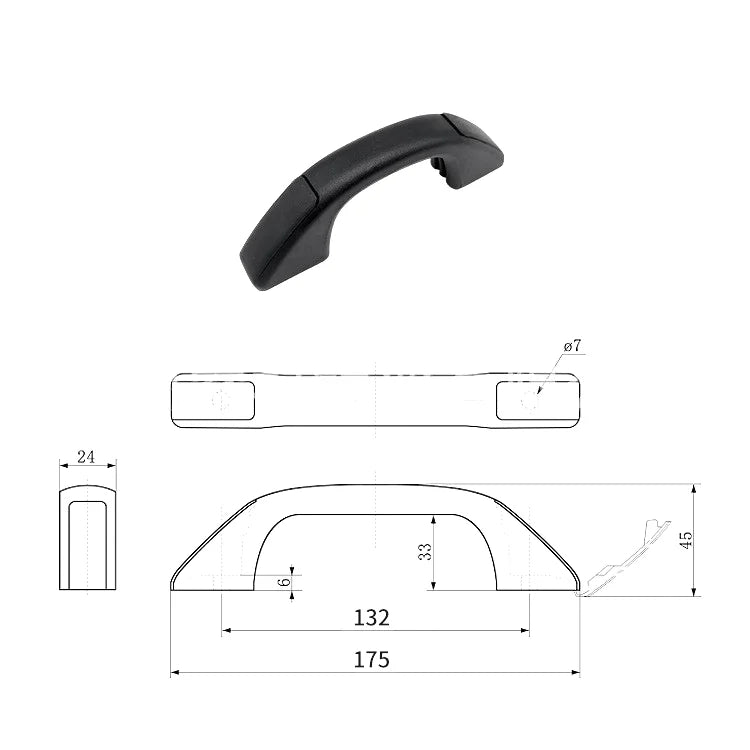 1/2pcs 175mm Car Grab Pull Door Handles with Hole Covers for Van Trailer Caravan Motorhome Exterior Replacement Parts