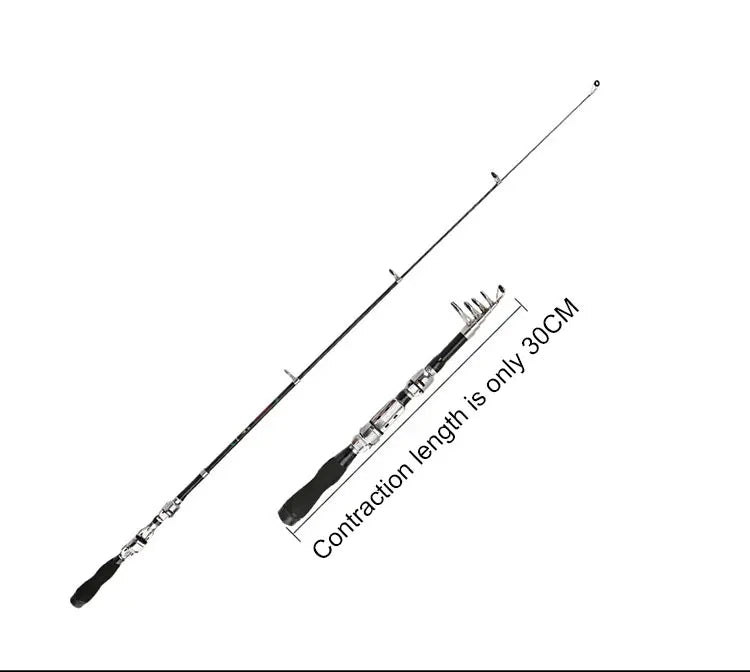 Fishing tools Telescopic Fishing Rod Spinning Fly Carp Feeder Carbon Fiber Pesca 1.2M 1.5M 1.7M 1.9M 2.1M Mini Travel Reel Seat