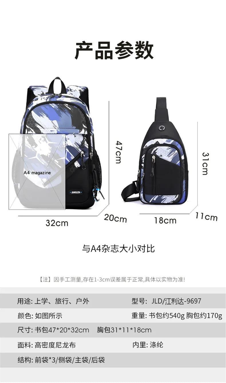 Children School Backpack for Boys Schoolbag for Kids Teenage Elementary Middle Waterproof Lightweight Bookbag Daypack 3-9 Garde