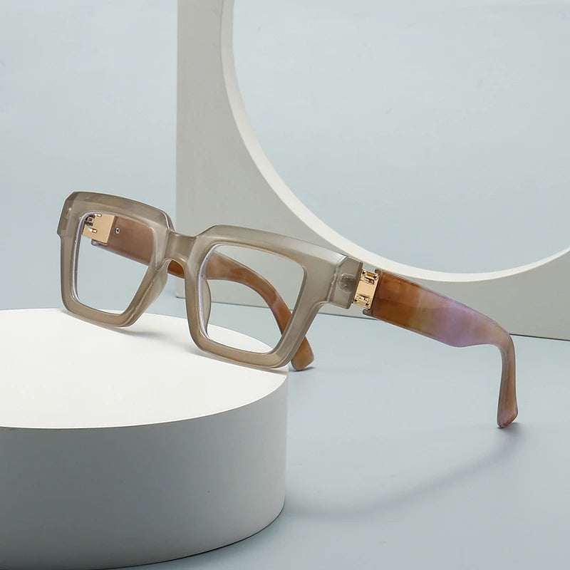 Brand Design Retro Reading Glasses for Man and Women Fashion Luxury Legs Large Size Square Presbyopic Eyewear Dioptric 0 to +6.0