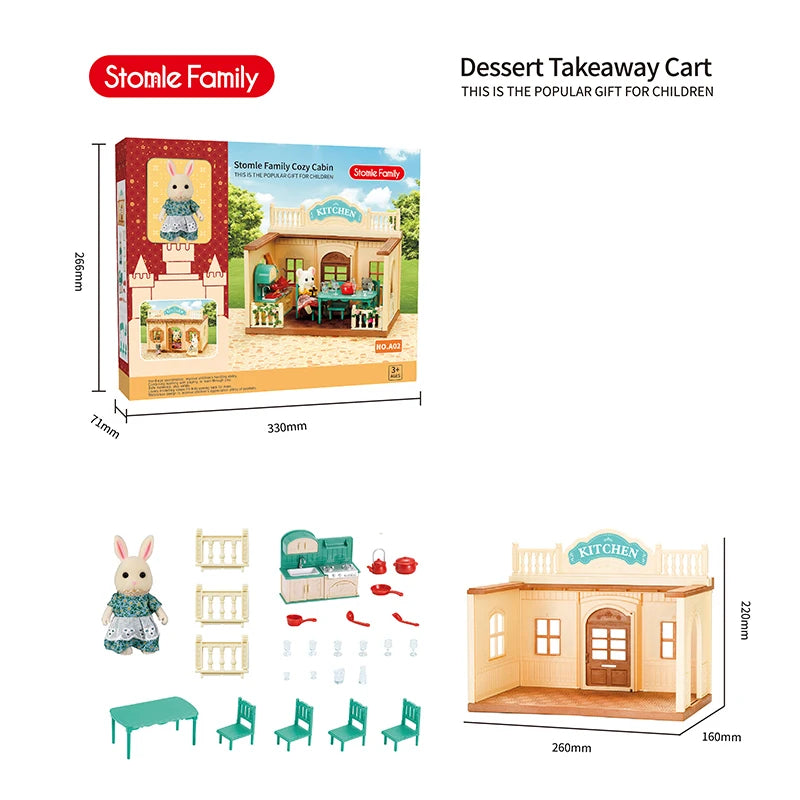 2026 New simulation furniture toys gift simulation room forest family small west house rabbit animal model home play toys