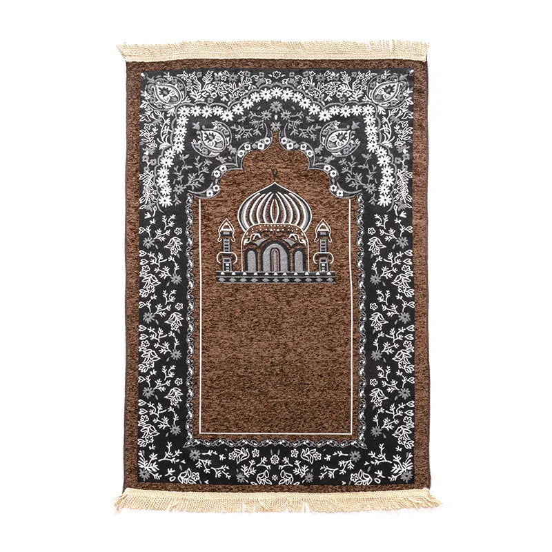 Muslim Prayer Rug Worship Kneel Printed Floor Mat Protable Travel Prayer Rugs Ramadan Gift Soft Islamic Prayer Rug Women Men