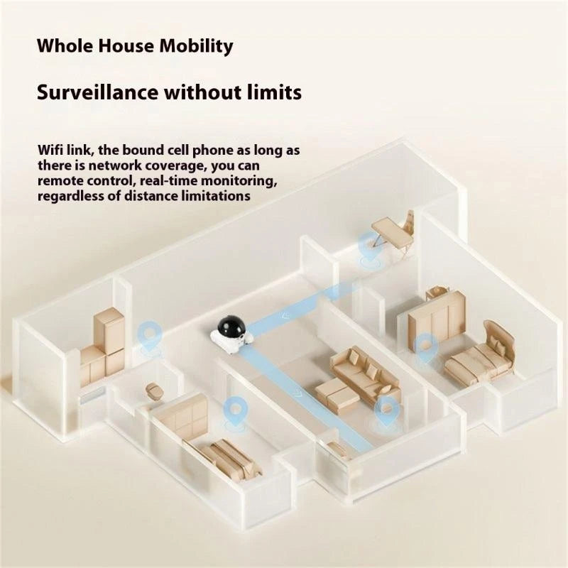 Treaded Wheel Pet Camera 1080P Real Time App Controlled For Pet Dogs Cats