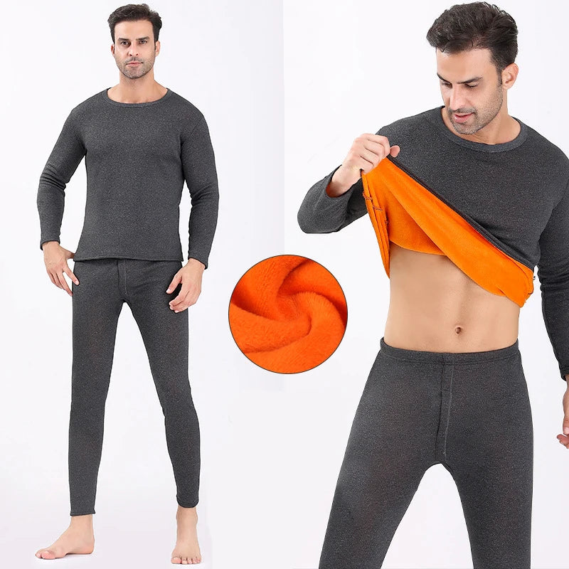 Thermal Underwear Set Men Winter Thicken Velvet Thermal Clothing Long Johns Men's Fleece Keep Warm Thermo Underwear Sets