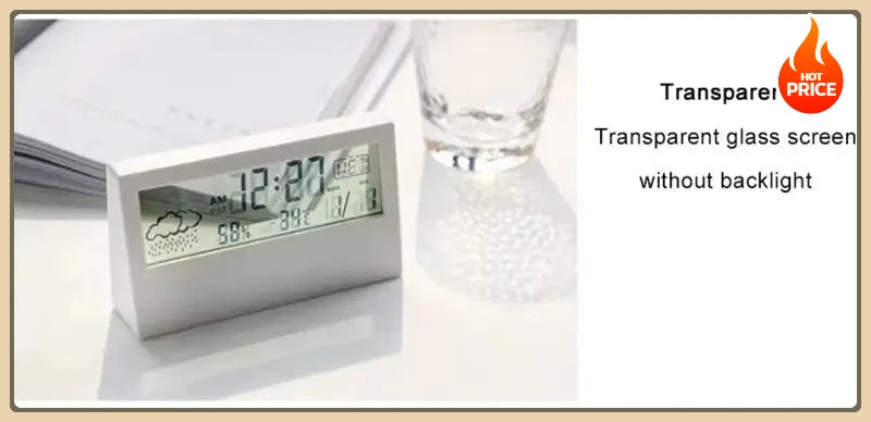 LED Thermometer Thermo-Hygrometer Multifunction Electronic Temperature Humidity Meter Weather Station for Home With Alarm Clock