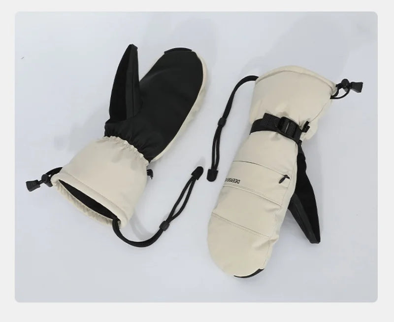 Winter Ski Mittens for Men Women Cold Weather- Warm Snowboard Mittens Gloves Waterproof Snow Sports Mitts Gloves