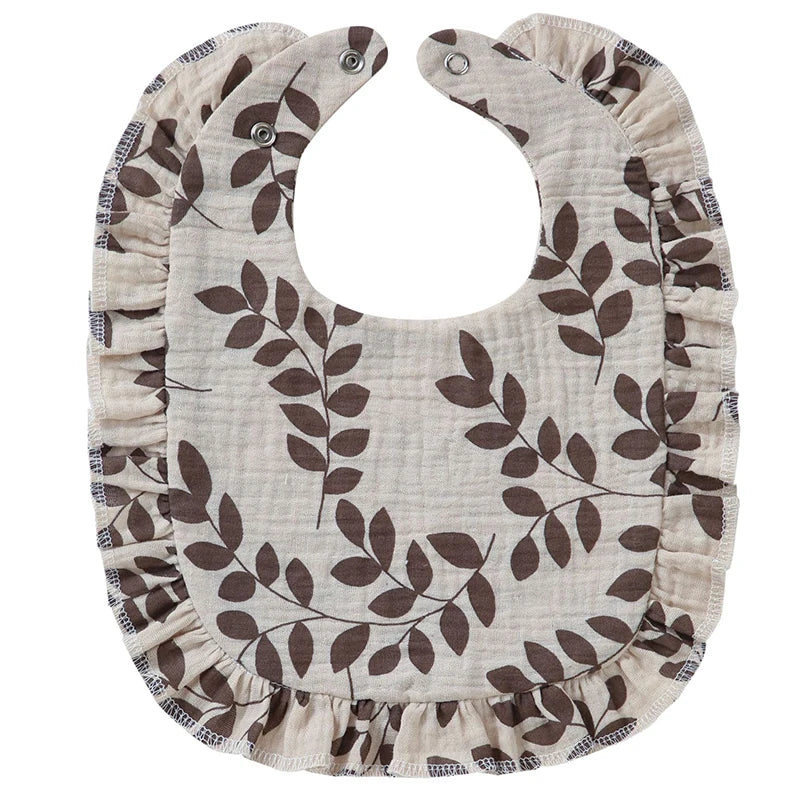 Baby Saliva Towel Muslin Cotton Infant Bibs Kids Feeding Eating Apron Boys Girls Ruffle Towel Toddler Newborn Prints Burp Cloth