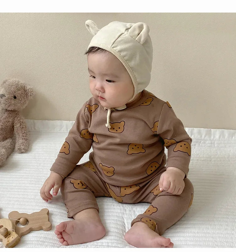 Baby Clothes 2pcs Sets Autumn  Winter Baby Pajama Set Bottom Underwear Two-piece Set Cotton Baby Boy Long Sleeves Outfit