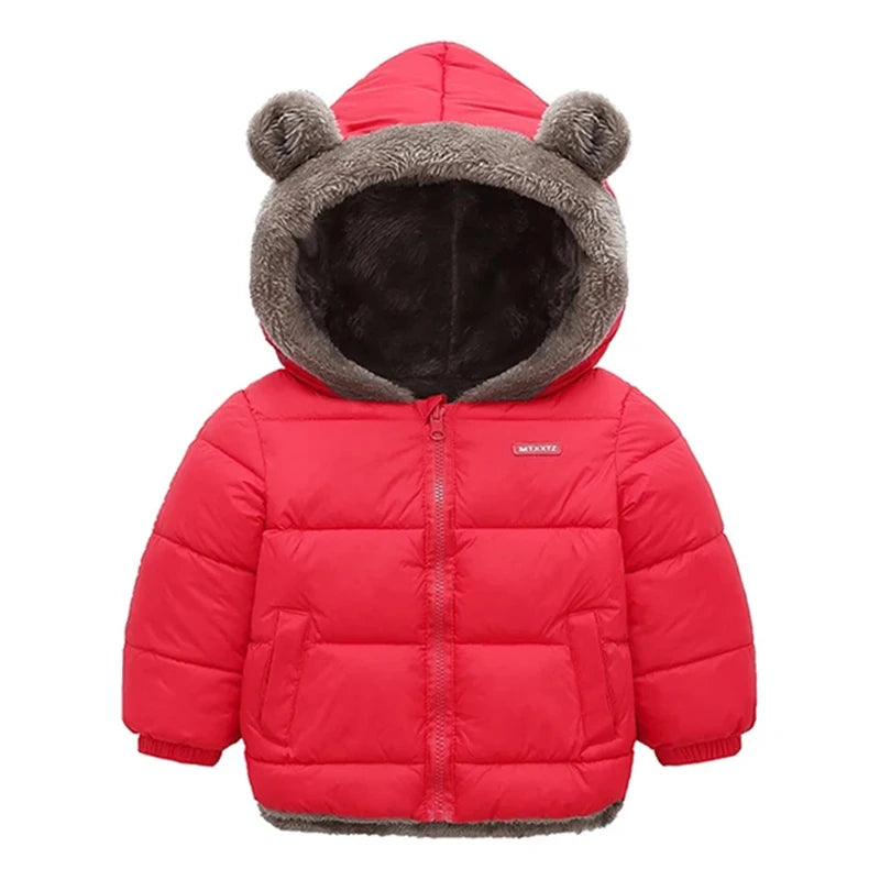 Winter Baby Kids Jacket For Girls Coats Lamb Wool Plus Velvet Thick Coats Toddler Children Outwear 1-6 Year Boys Cotton Jackets