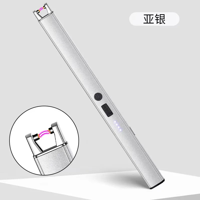 Outdoor Barbecue USB Arc Lighter Rechargeable Long Kitchen Gas Stove Lighter Windproof Plasma Arc Flameless Lighter