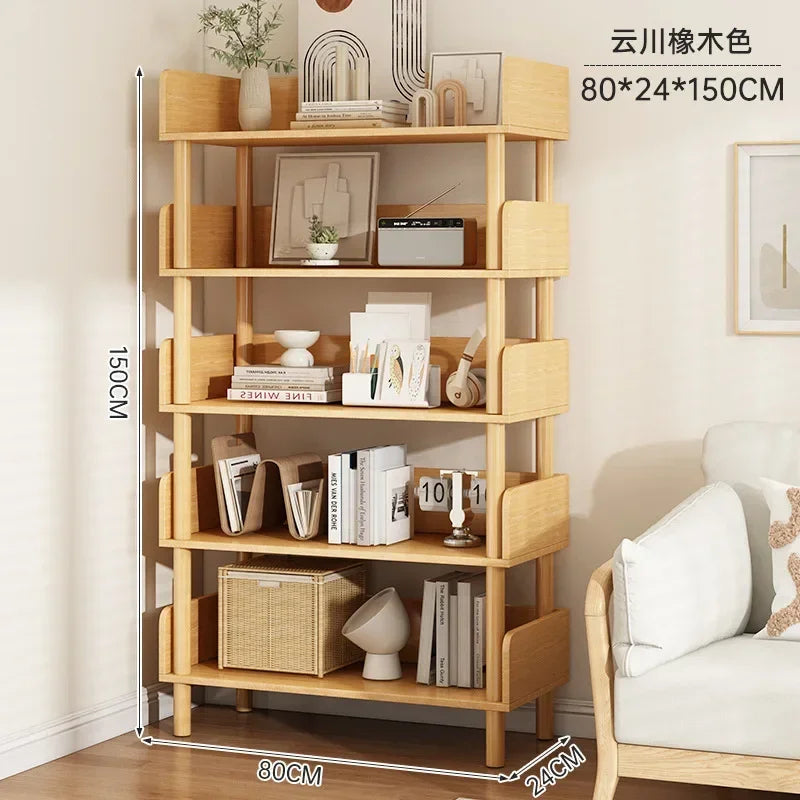 Modern Office Staggered 6-Shelf Luke Bookcase Storage Shelves  Kids Bookshelf Bookcase Display Libreria Mobile Library Furniture