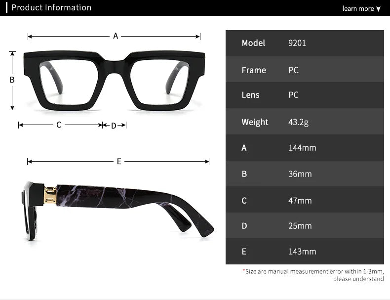 Brand Design Retro Reading Glasses for Man and Women Fashion Luxury Legs Large Size Square Presbyopic Eyewear Dioptric 0 to +6.0