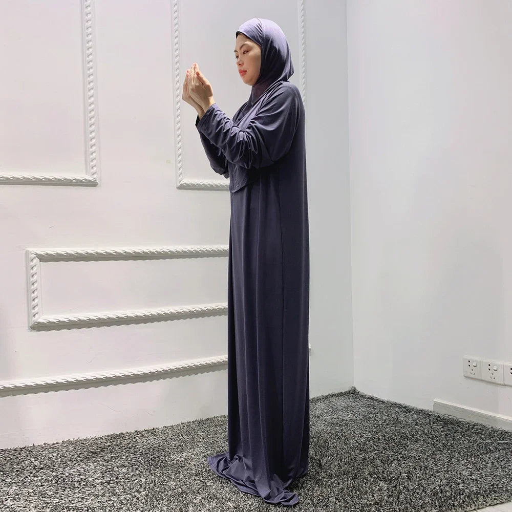 Eid Hooded Muslim Women Hijab Dress Prayer Garment Jilbab Abaya Long Khimar Full Cover Ramadan Gown Abayas Islamic Clothes Niqab