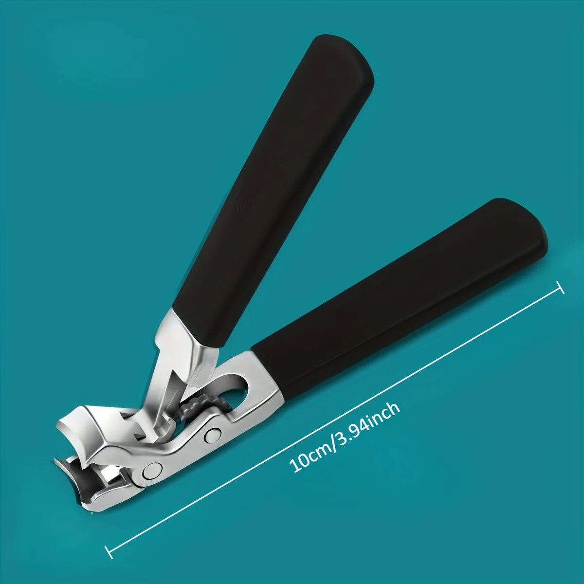 Heavy-Duty Professional Nail Clipper with Splash Prevention & Nail Catcher - Long Handle Elbow Design Sharp Blades