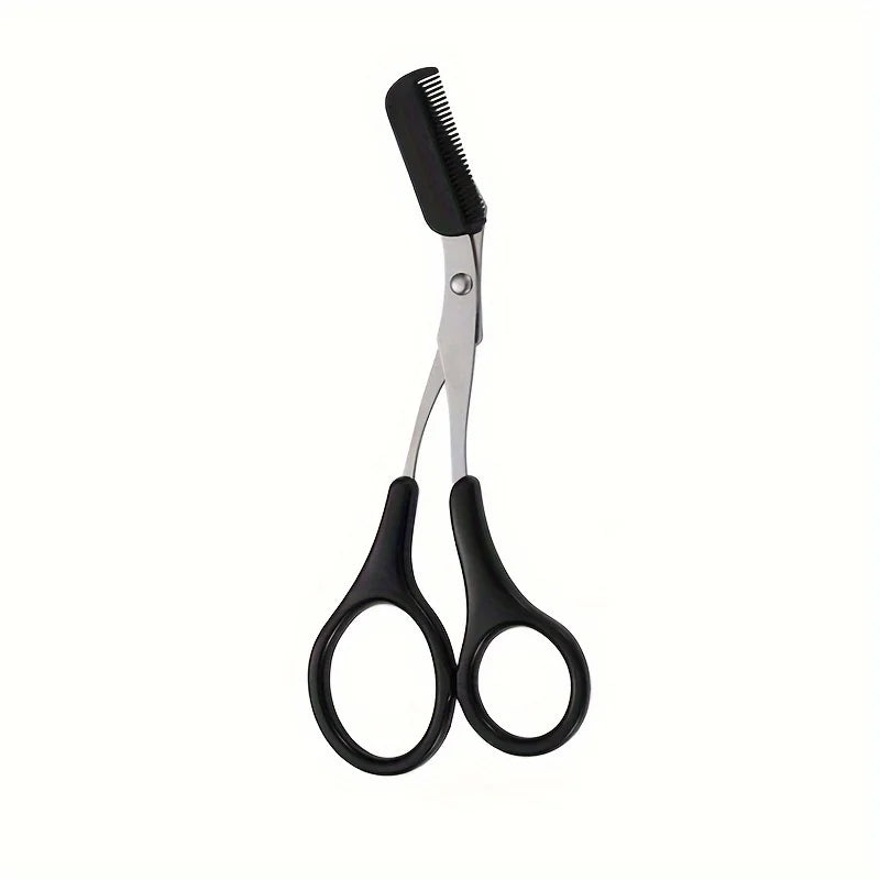 1Pcs/2Pcs/3Pcs Crescent Moon Eyebrow Trimmer Set, Stainless Steel Curved Eyebrow Razor Eyebrow Scissors With Comb