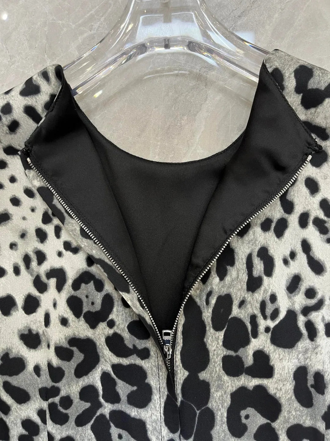 Elegant Women's Party Dress 100% Silk | Luxury Designer Black Leopard Print Midi | Evening Cocktail Gown | Spring 2025 Runway