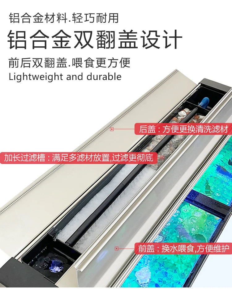 Fish Farming Equipment Glass Aquarium Indoors Ecology Decoration Living Room Aquarium Floor Luxury Home Furniture Acquario Lsyg