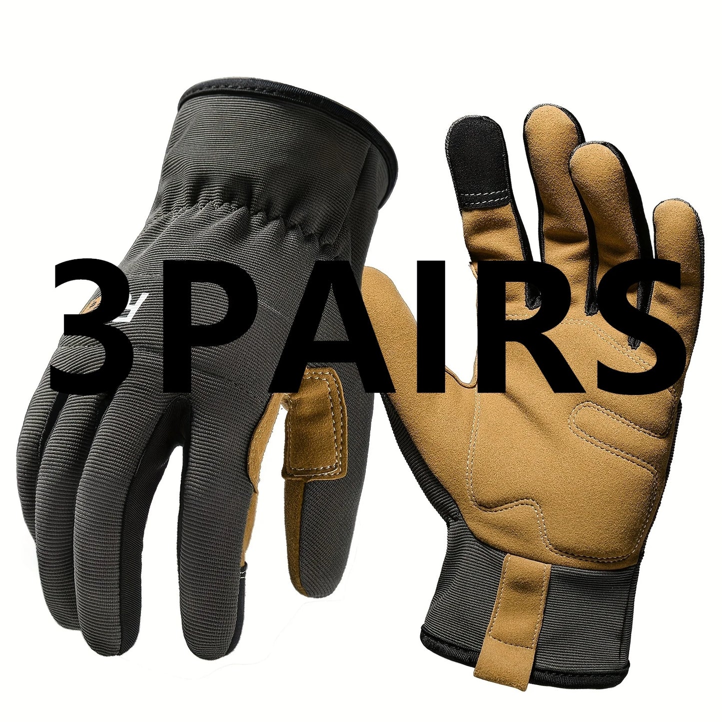 1/3Pairs Work Gloves for Men & Women - lightweight Mechanic, Construction, - Anti-Tear, Touchscreen Compatible, Non-Slip Grip