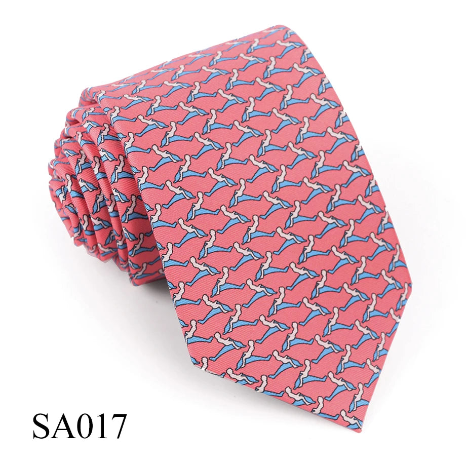 Tailor Smith 100% Silk Ties For Men Fashion Necktie With Bee butterfly sailboat  Animal Pattern Tie Father's Day Birthday Holida