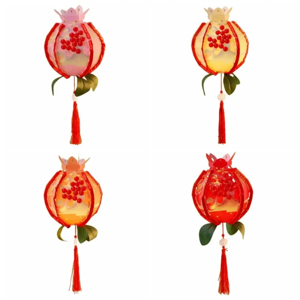 Rabbit Pomegranate Lantern Glowing Chinese Style Mid-Autumn Lanterns Handmade DIY Handheld Lanterns Mid Autumn Festival