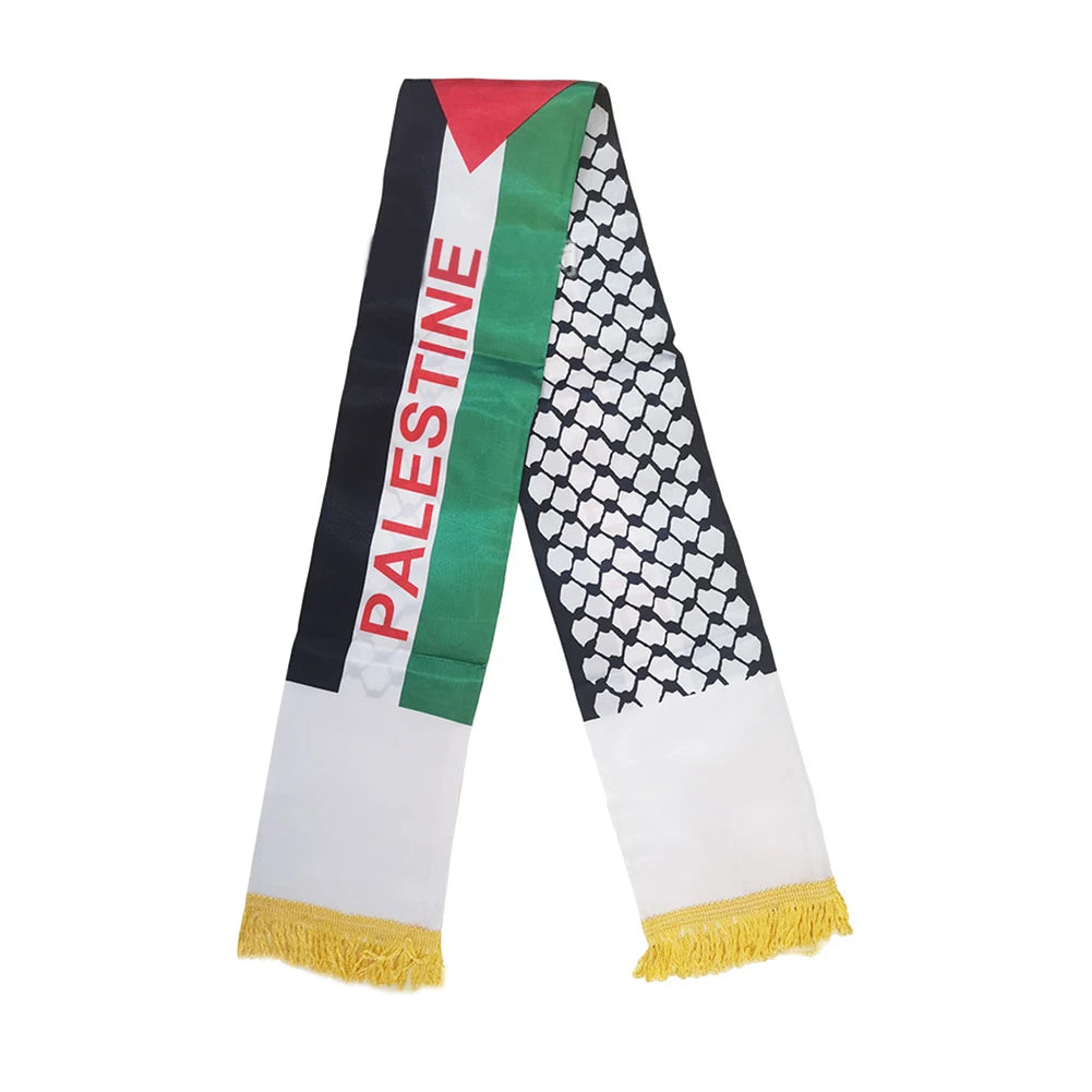 30-1PC Palestine Shawl Flag Scarf Palestine Scarf Printing Satin Palestinian Flag Scarf Palestinian National Day Scarves