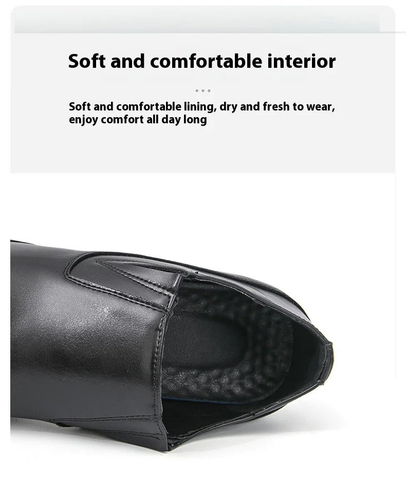 Black/Brown High-heeled Men's Shoes High-quality Dress Shoes Leather Non-slip Business Party Wedding Height Increase Men Loafers