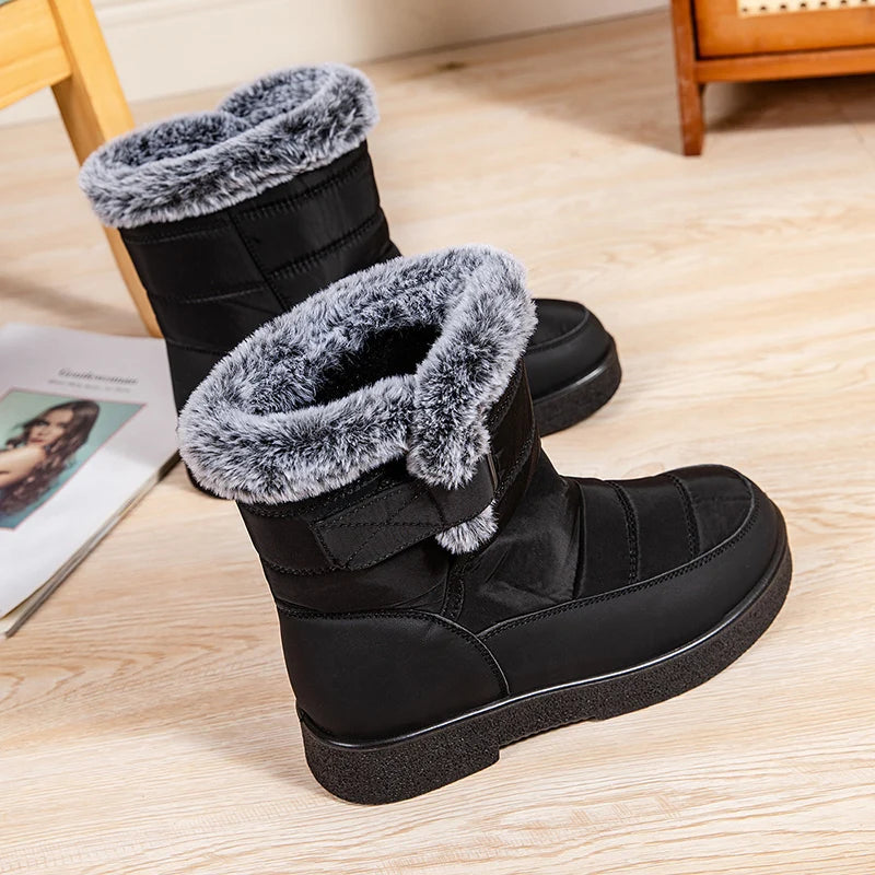 Women's Waterproof Winter Snow Boots Non Slip Platform Warm Ankle Boots Women Thicken Plush Cotton Padded Shoes Botas De Mujer