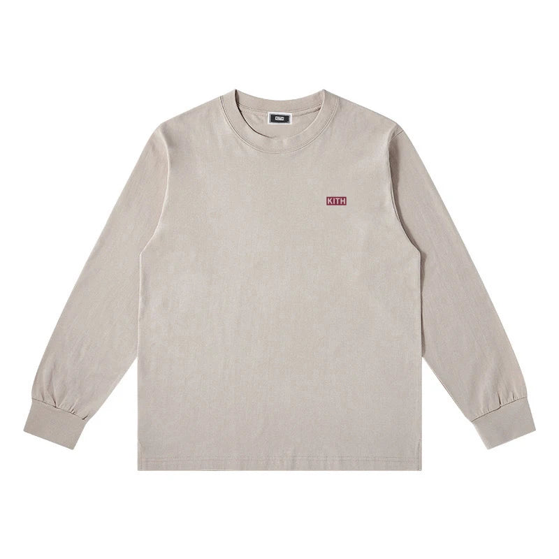 Embroidery Cotton 100% Long-sleeved Men's T Shirt 2025 New Round-collar Solid-color women T-shirt for Male Tshirt Man Tops Tees