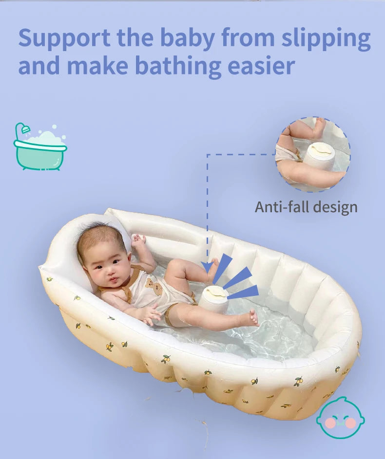 Baby portable shower basin, baby shower basin, household use, children can sit and lie down, foldable bathtub, inflatable bath b