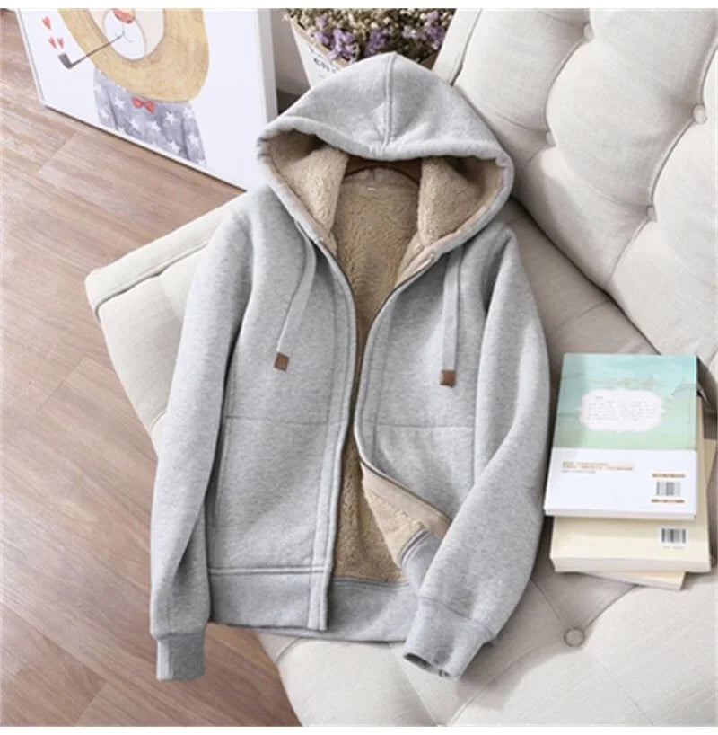Winter Warm Sports Suits For Women Velvet Track Suit Thick Hoodies Jackets And Sweatpants Fleece 2 Piece Sets Women Outfit 2023