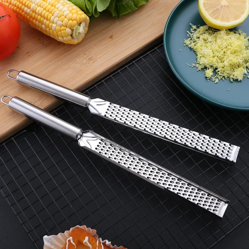 Stainless Steel Grater Cheese Long Planer Baking Handheld Cheese Grater Chocolate Grater Lemon Peel Scraper Cheese Grinding Tool